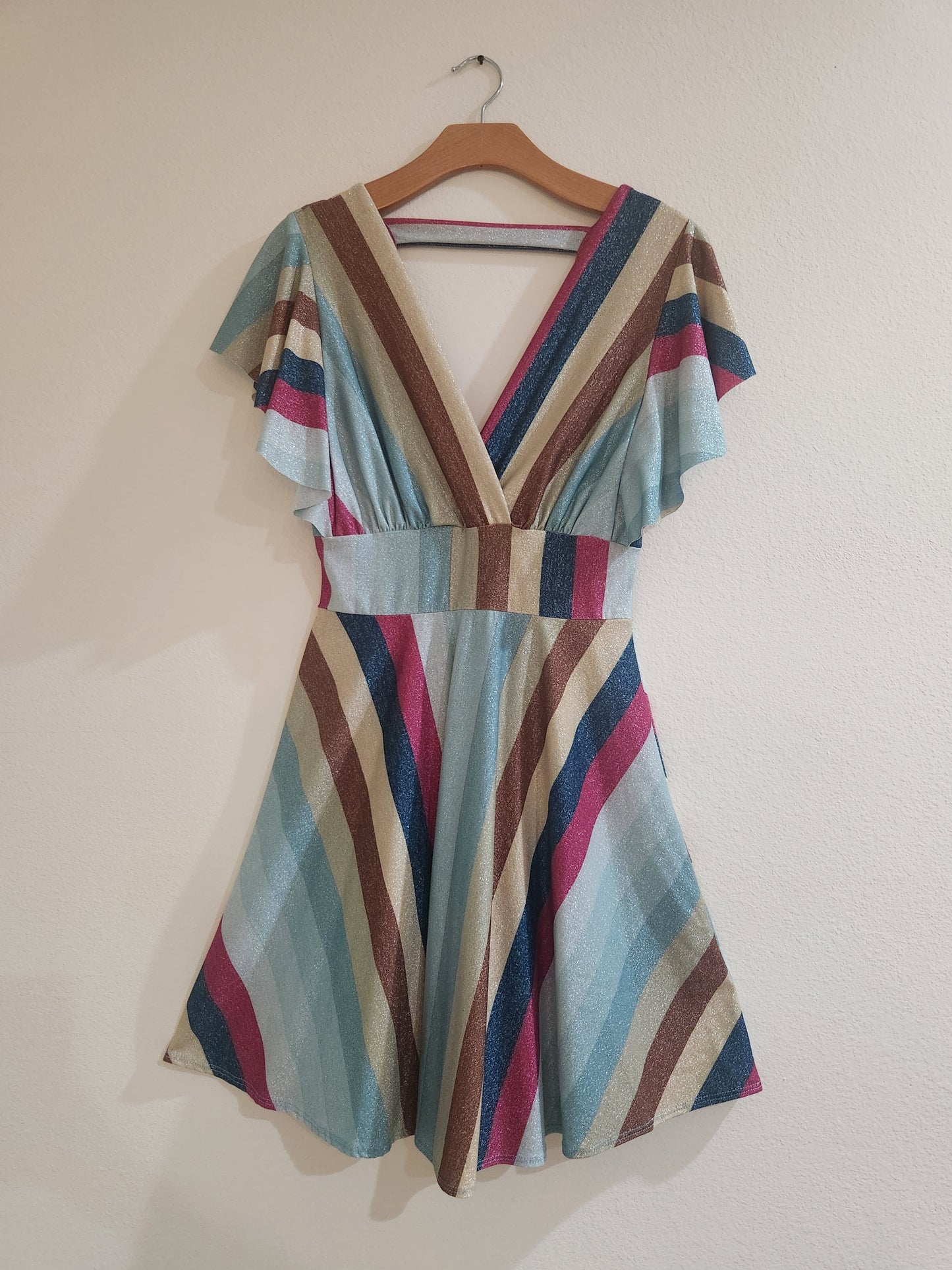 Grazie Shimmer Sequin Striped Dress