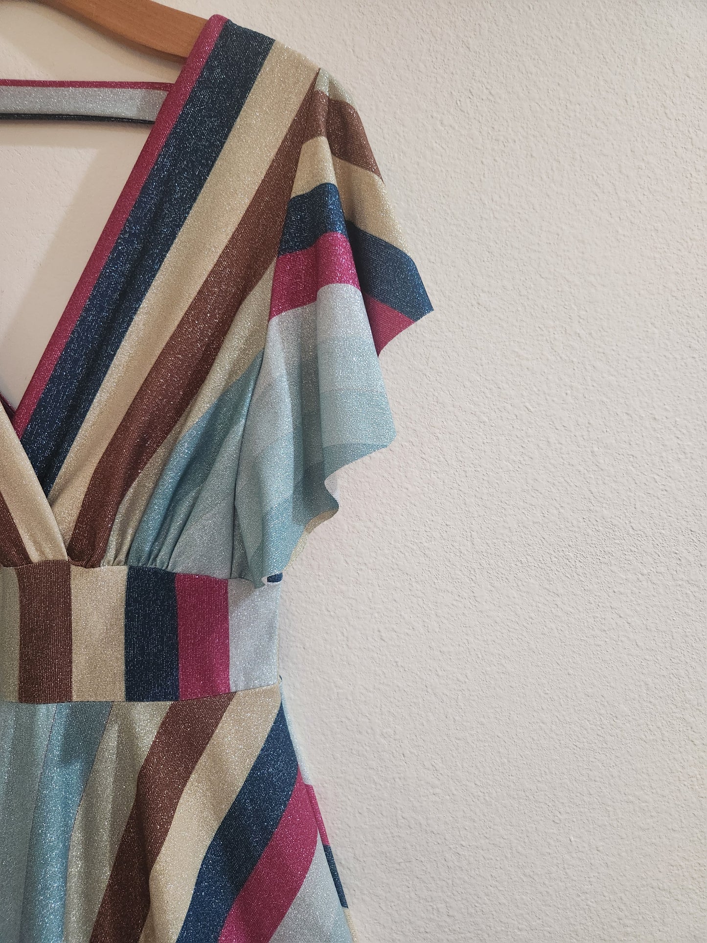 Grazie Shimmer Sequin Striped Dress