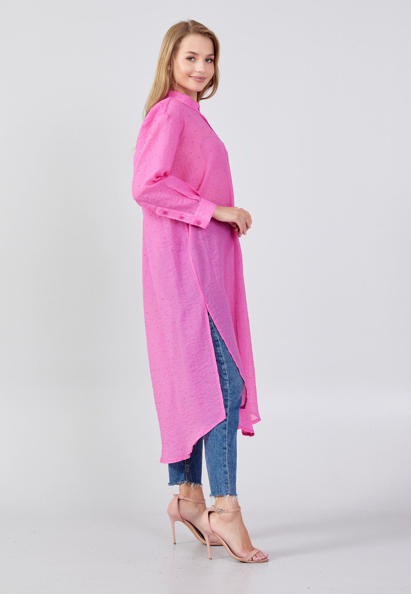 long sleeve button down tunic