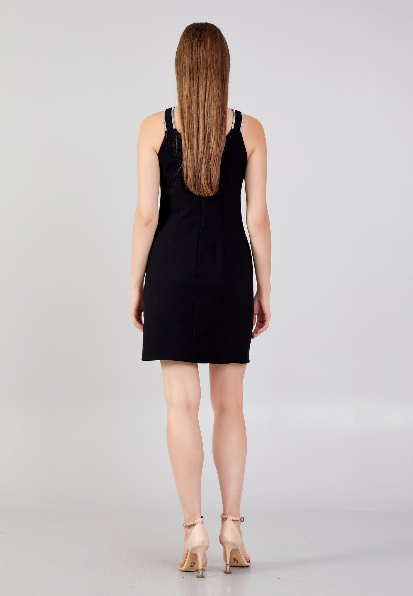 mini sleeveless crepe dress