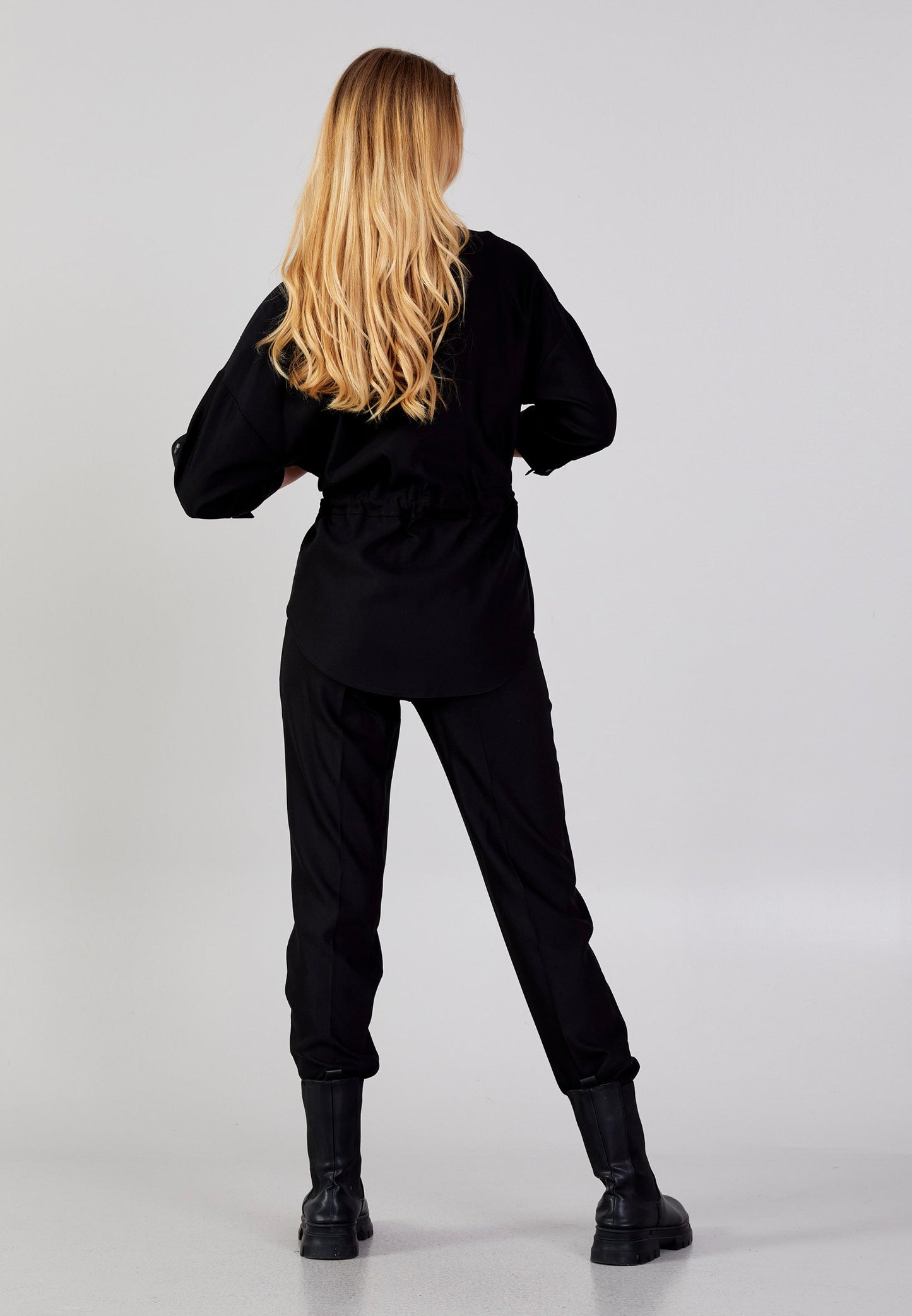 black two piece set shirt