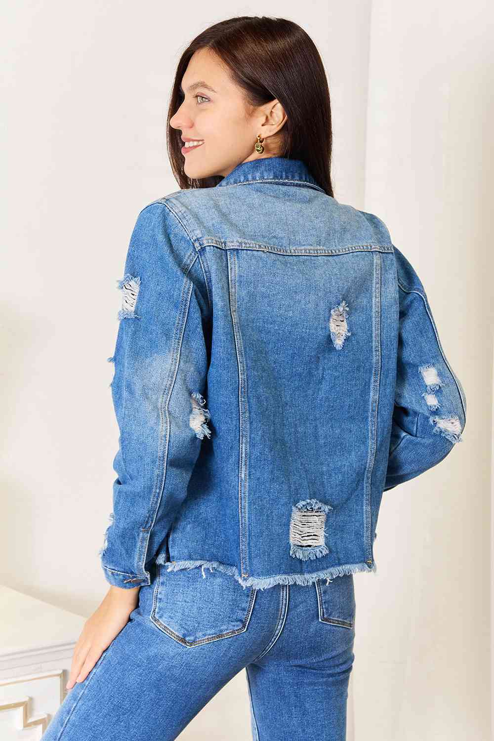 denim jacket with shorts
