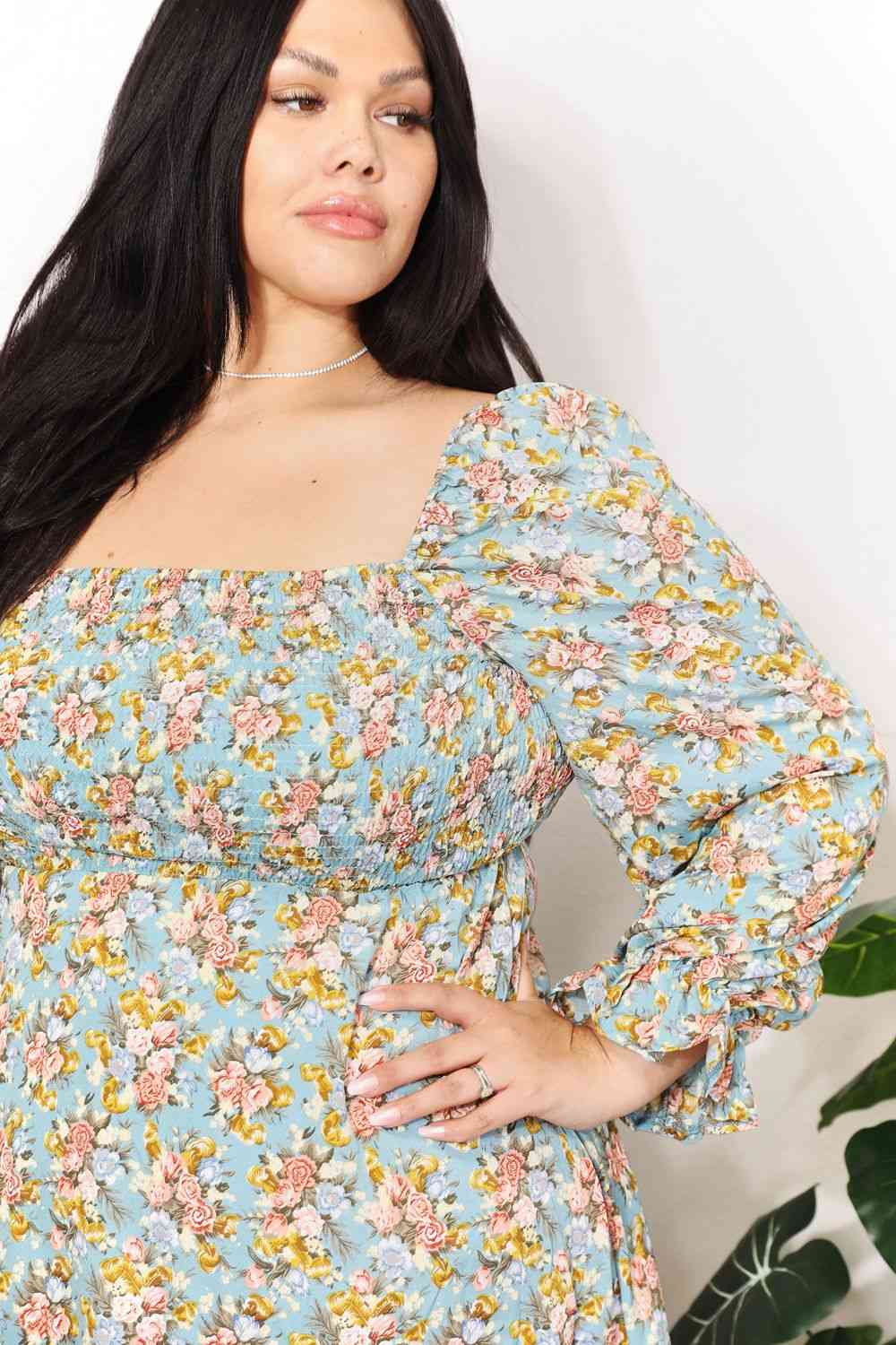 Lost in Forest Square Neck Dress