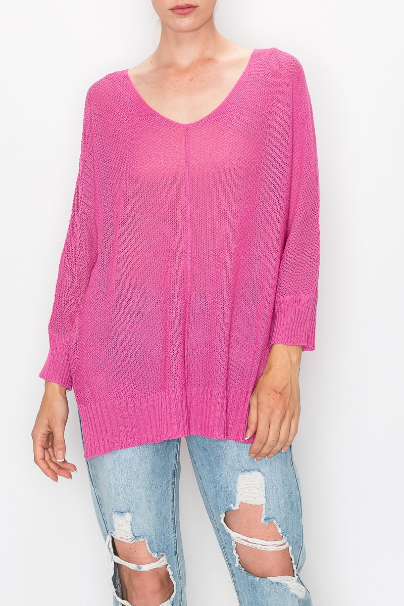 Cable Knit V-Neck Sweater