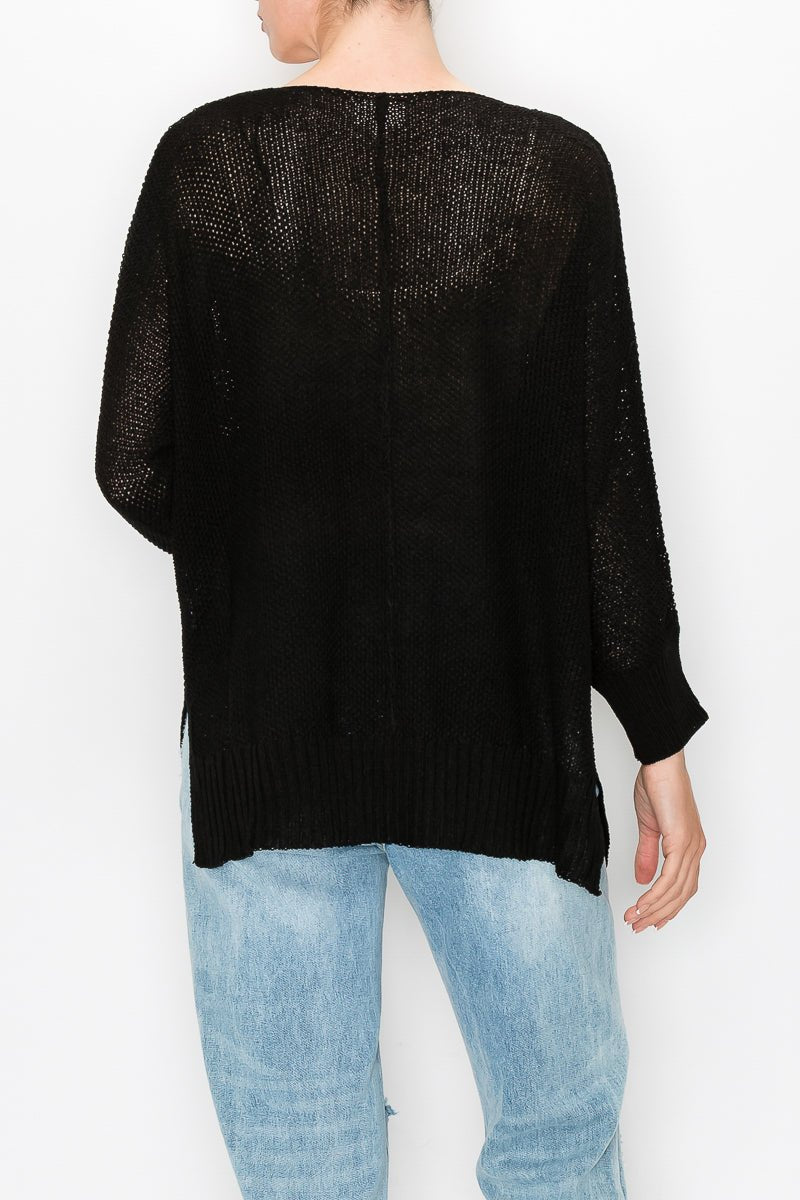 Cable Knit V-Neck Sweater