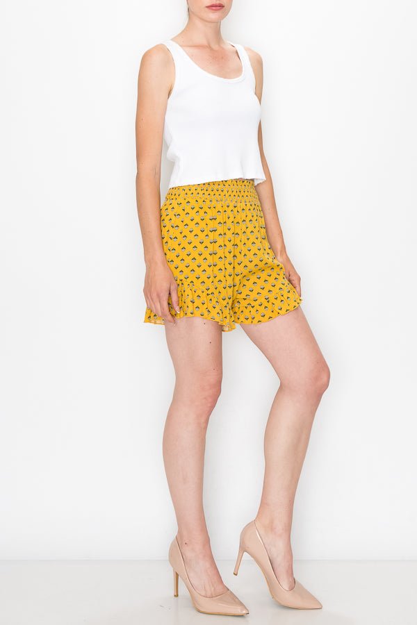 Smocked Floral Shorts