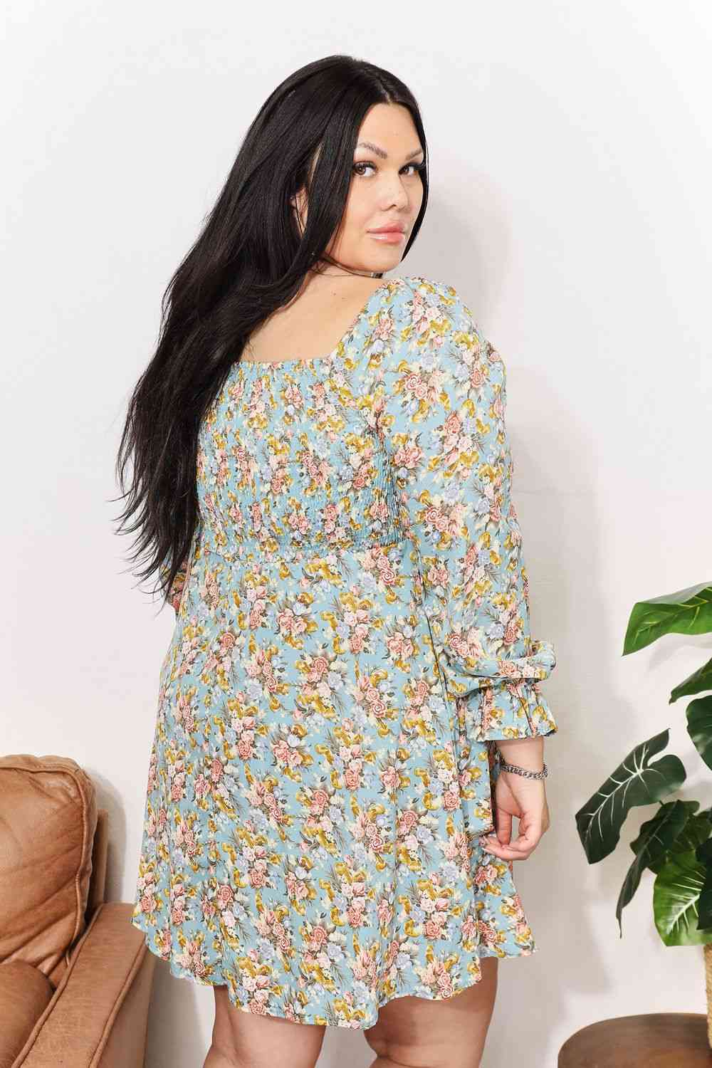 Lost in Forest Square Neck Dress