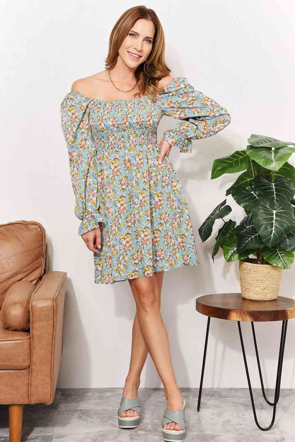 Lost in Forest Square Neck Dress