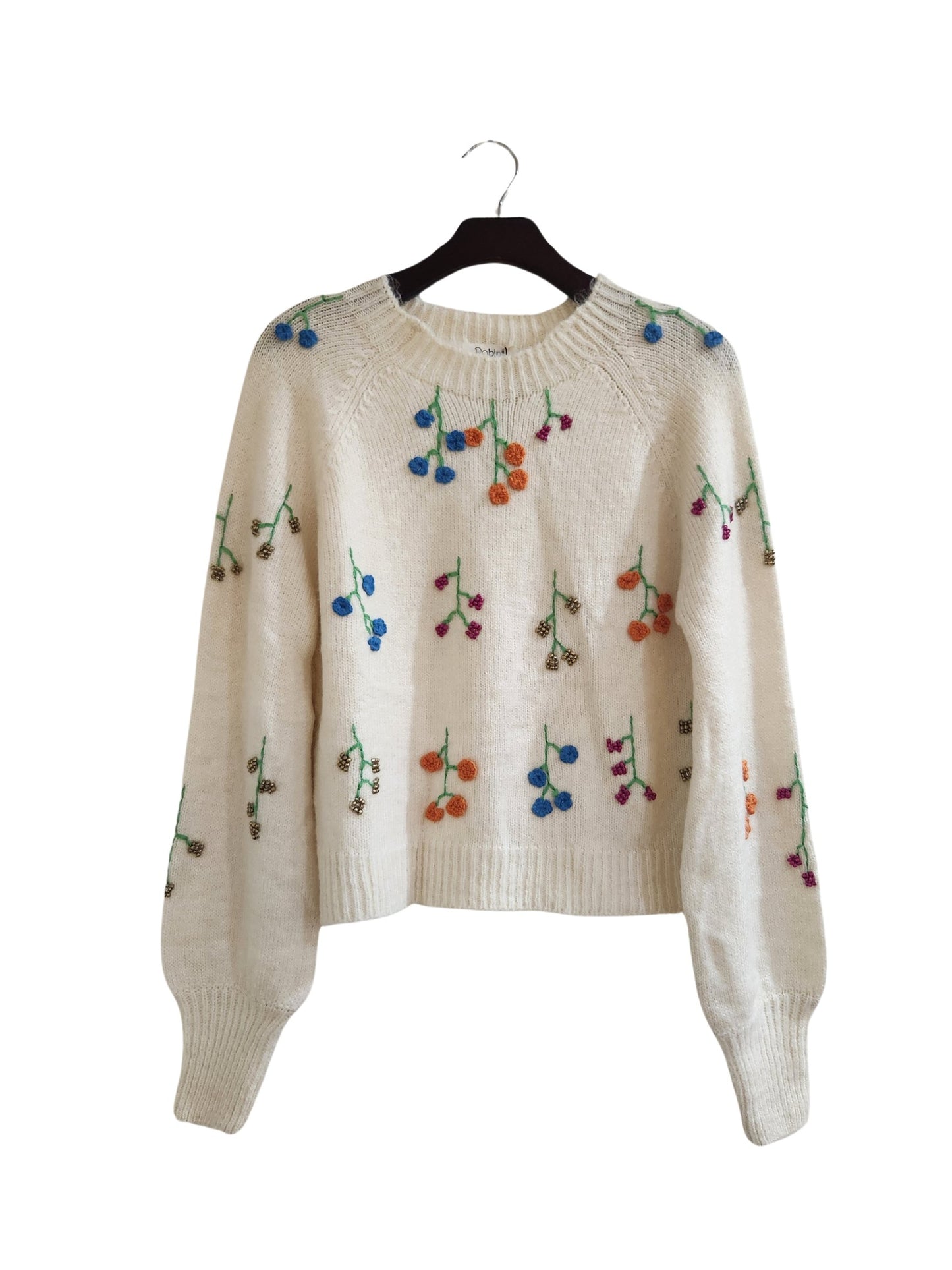 Cozy Floral Knit Long Sleeve Sweater