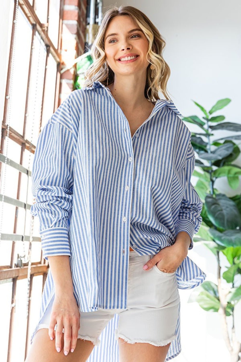 First Love Striped Button Down Shirt