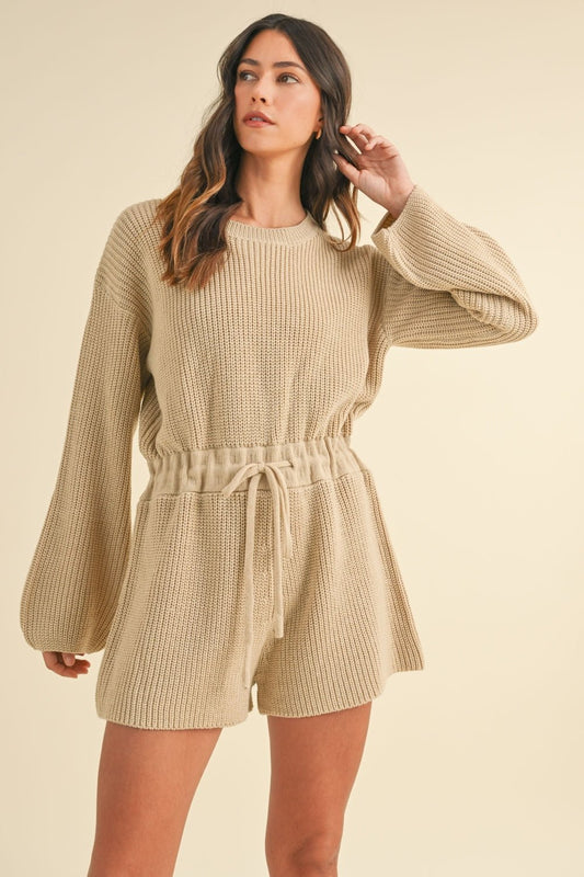 Soft Long Sleeve Sweater Romper