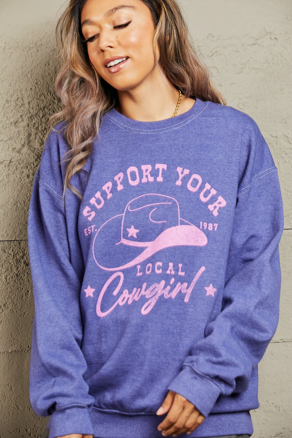 Support Your Local Cowgirl Oversized Sweatshirt