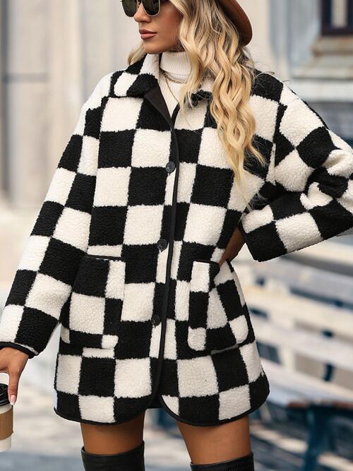 checkered jacket black and white
