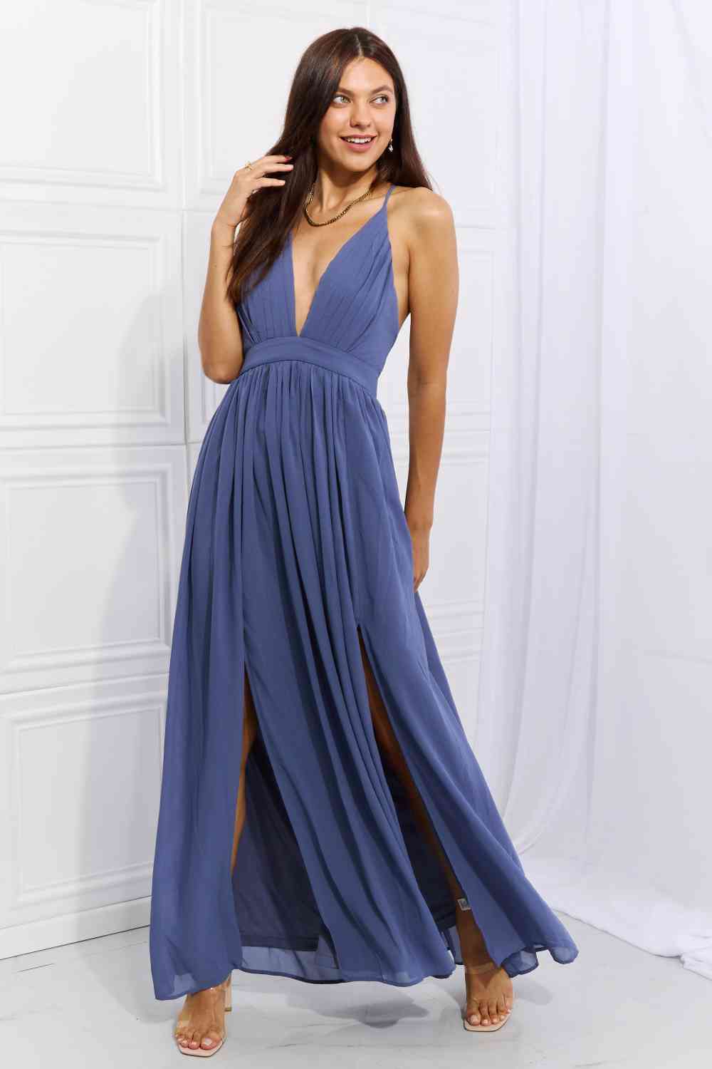 Classy Night Out Crossback Maxi Dress